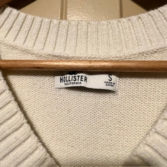 Women's cream Hollister oversize vest, Small - Picture 3 of 5